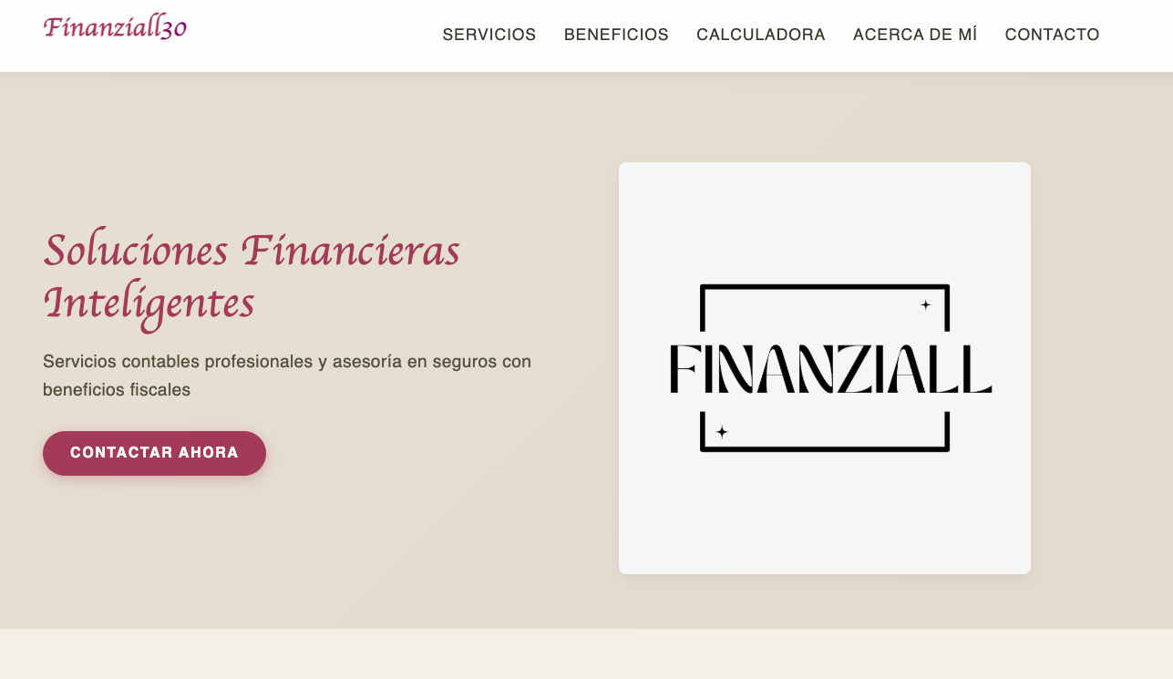 Sitio web Finanziall - Servicios financieros y asesoría contable México